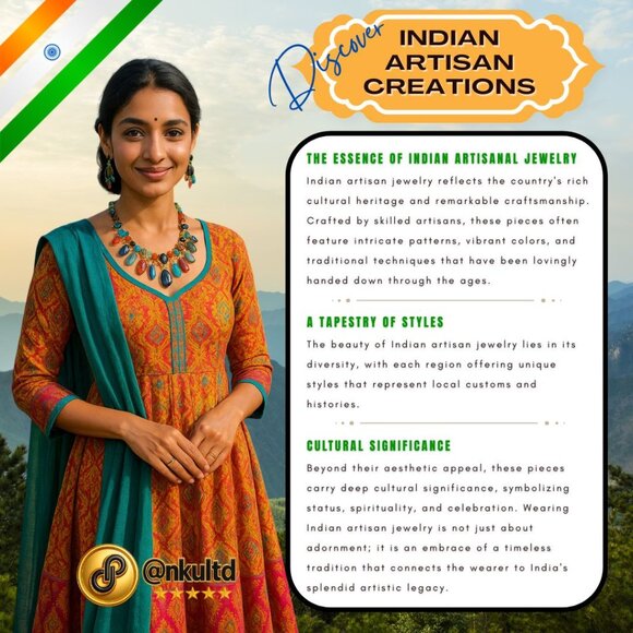 🆕️Handcrafted Boho Chic Beaded Antique Gold Artisanal Ethnic Layered Necklace - Picture 5 of 9